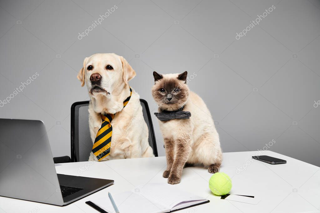 Titolare di un pet shop che consiglia una cliente con il cane